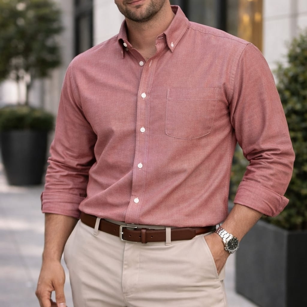 Banana Republic Men's Casual Brick Button-Down Shirt